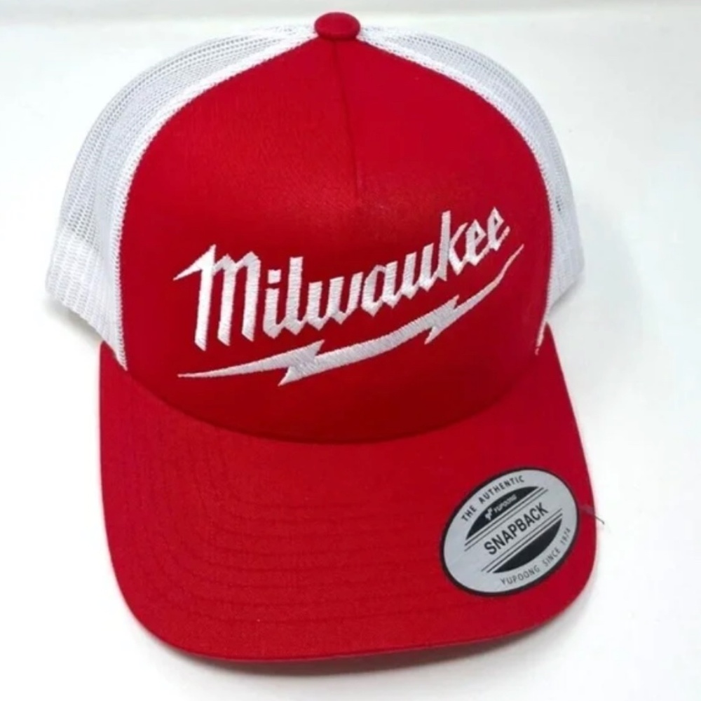 Milwaukee Logo Red White Trucker Hat Cap